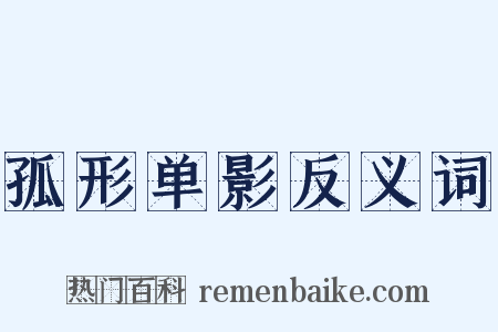 孤形单影反义词是什么意思的图片